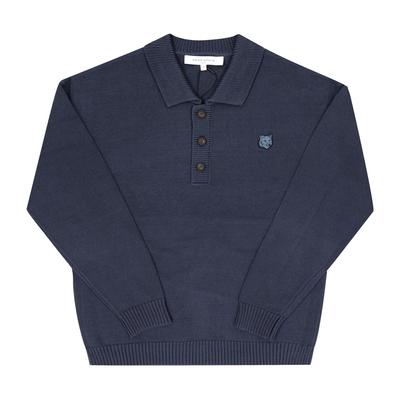 MaiSon KitSune Смелая нашивка с головой лисы Поло Мужской S Вязаный Om00202kt1099