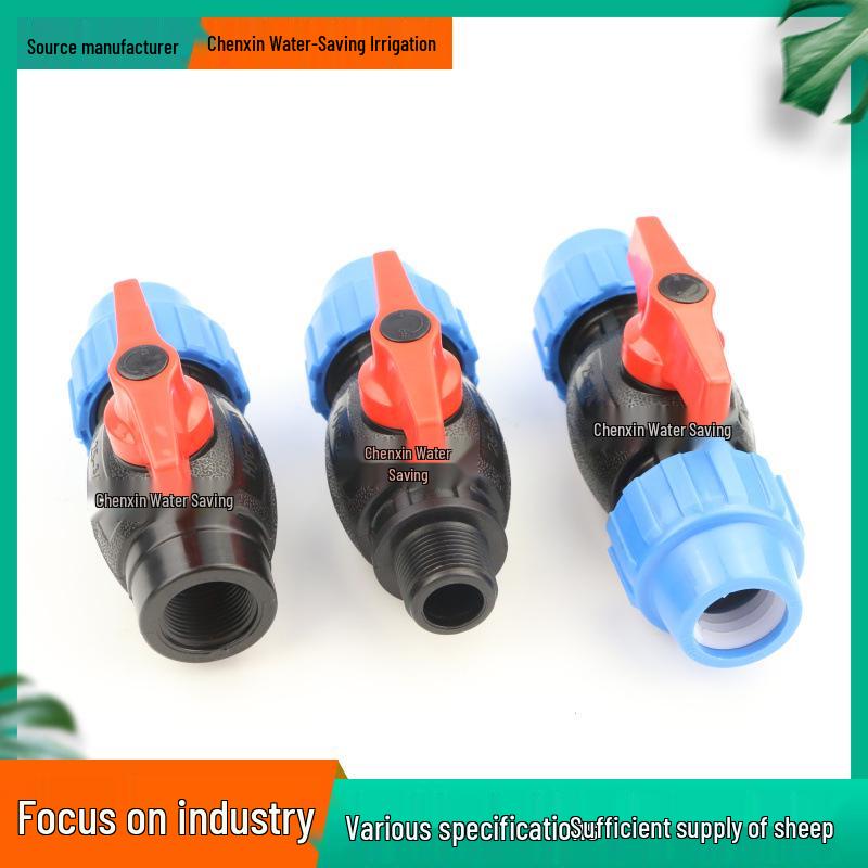PE Blue Cap PP Quick Connect Ball Valve with Male & Female Thread for Hard Pipe.