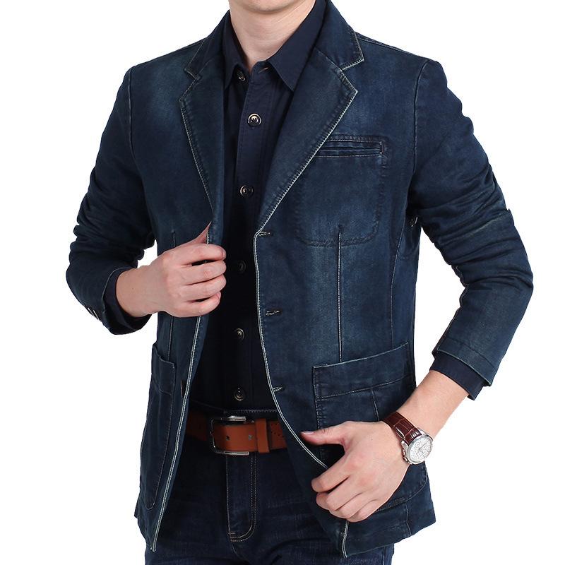 Denim Suit Men's Casual Loose Large Size Denim Suit Jacket Jacket