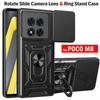 Чехол-подставка Funda для Xiaomi POCO M8 5G Чехол со кольцом-подставкой для камеры Ударопрочная крышка Capa
