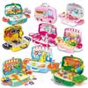 Детский игровой домик, симулятор шеф-повара, набор игрушек для кухни с переносным ящиком для хранения