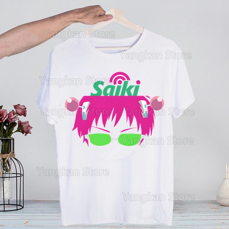 Аниме Saiki Kusuo No Sai-nan Saiki Новинка Забавная Винтажная Футболка с Круглым Вырезом для Мужчин Юмор Топ Футболка Юмор Уличная Одежда