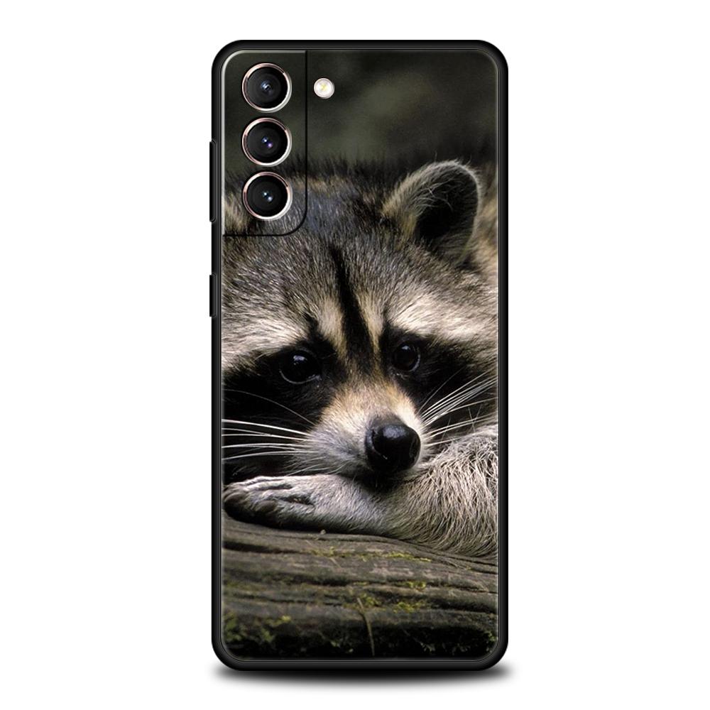 Cute Animal Raccoon Phone Case For Samsung Galaxy S24 S23 S22 S20 S21 FE Ultra S24 S23 S10 S10E S9 S8 Plus 5G Phone Cover Bags