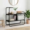 Console Table Black Oak 80 x 35 x 75 cm Particleboard