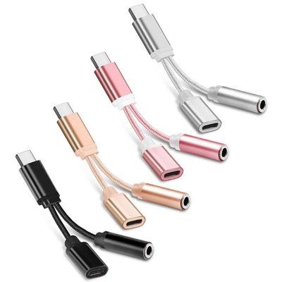 USB C на 3,5 мм Адаптер для разъема наушников Type C на Вспомогательный кабель для наушников Цифровой аудиоконвертер