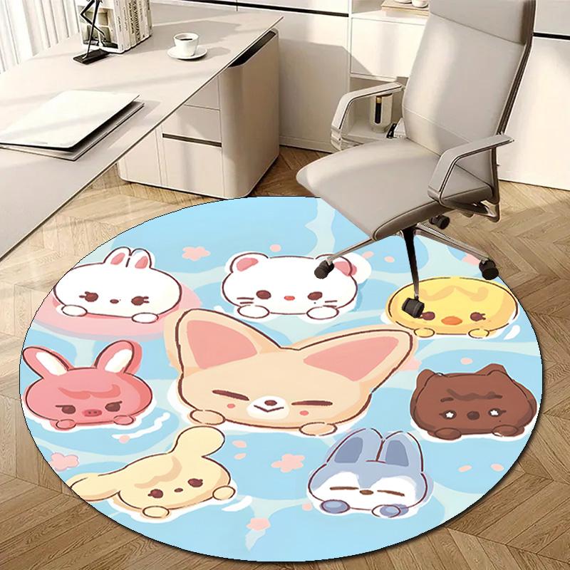 1pc Kpop Team8 Design Printed Area Round Carpet for Bedroom Living Room Home Decor Rugs Mat Non Slip Mat Rug for Bedside