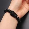 Унисекс Привлекающий Богатство Пиксю Фэн-шуй Мужской Браслет из Бусин Обсидиана Браслет Удачи