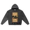 DTG Print Knitted Denim Zip-Up Hoodie Speed Force Brother Print Zipper Hoodies