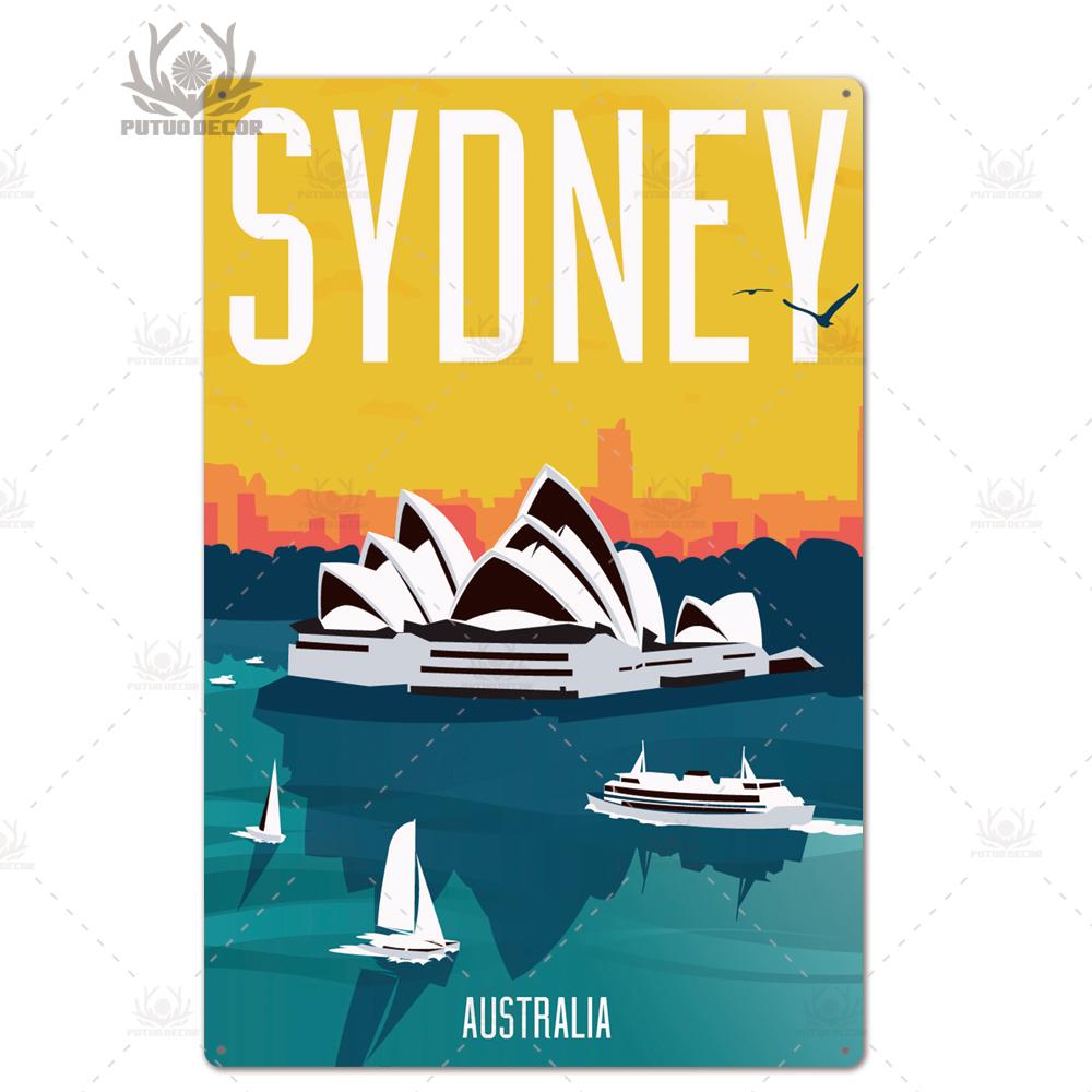 Decor Travel Tin Sign Plaque Metal Plate Vintage Wall Art Poster for Home Living Room Beach House Iron Painting