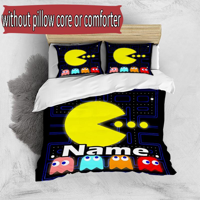 3pcs Duvet Cover Set (1*Duvet Cover + 2*Pillowcase, Without Core), Custom Name PAC Pattern Bedding Set, Home Bedroom Decor Gift