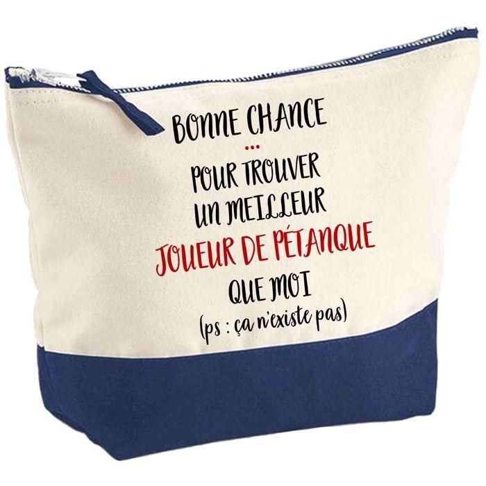 Trousse de maquillage - PLANETEE - Joueur de Pétanque ça n'existe pas - Grand format - Coton - Impression HD