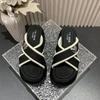 Модные летние модные женские роскошные тапочки 6-8 см, увеличивающие рост, шлепанцы, милые женские сандалии на толстой подошве с открытым носком, пляжные повседневные zhuoya31503
