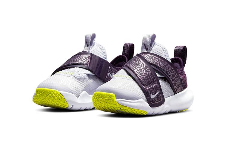 Nike Flex Advance Противоскользящая Амортизация Износостойкие Низкие Кроссовки для Малышей Белый Фиолетовый Желтый CZ0189-500