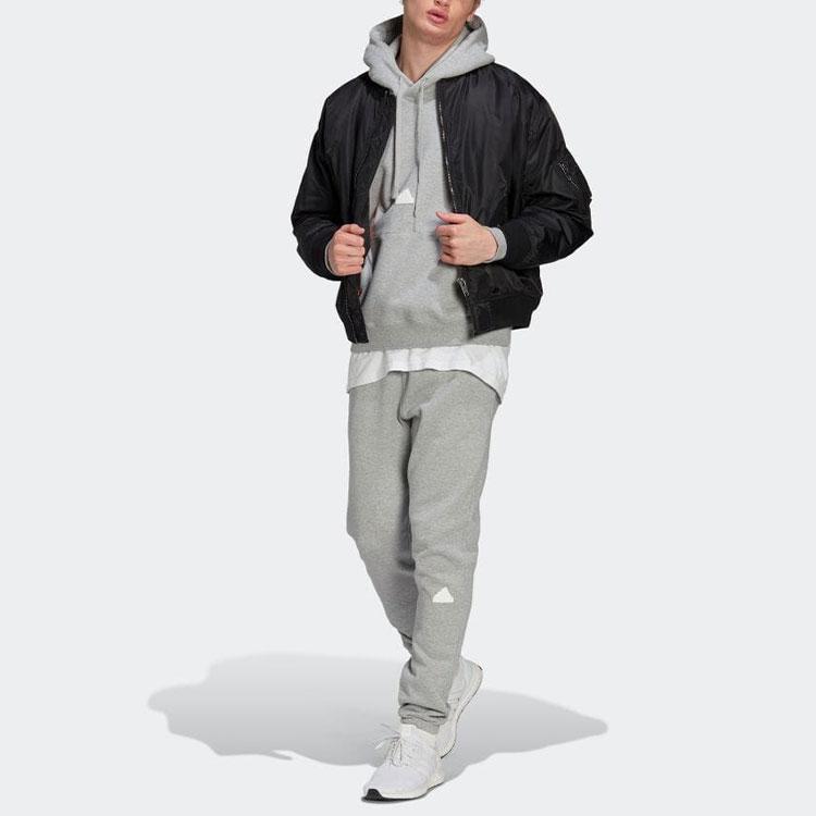 Adidas Толстовка с капюшоном с логотипом и длинными рукавами, мужская, серая, HN1950