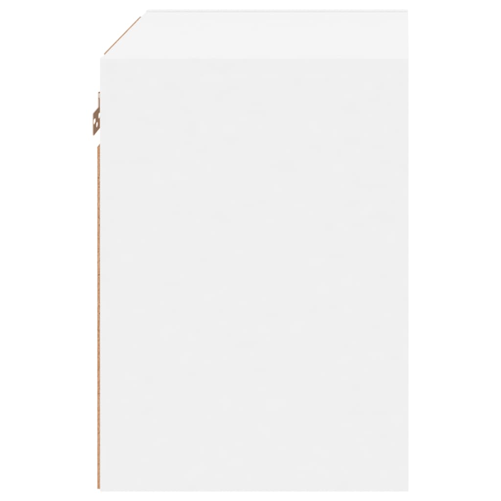 Wall Mounted Nightstand with LED Lights White