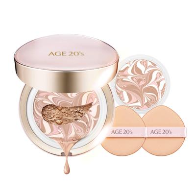 AGE20's Официальный сменный блок в комплекте Signature Essence Moisture Foundation Cushion Pact + Сменный блок №21 Светло-бежевый 14 г x 2