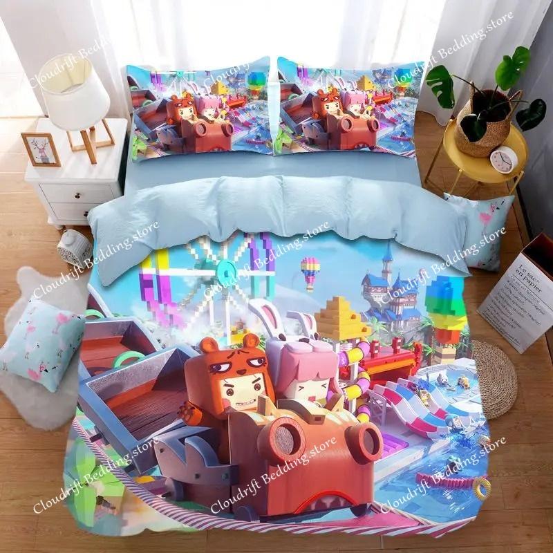 Мультяшное постельное белье Mini World, пододеяльник, 3D-печать, изысканный комплект постельного белья, одеяло, кровать, декор для дома, подарок для детей, мальчиков