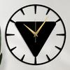 Металлические настенные часы для гостиной и домашнего декора/Стильные часы с цифрами/Большие металлические уличные для спальни, офиса - Черные