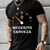 Shirts for Men NECESITO CERVEZA Print T-shirts Men's Tshirts Beer Party T Shirt Short Sleeve O-neck Tee Top Clothes for Summer