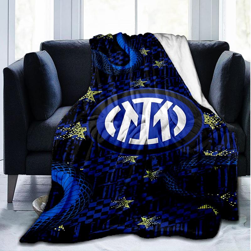1PC F.C. Internazionale Milano Printed Soft Flannel Blanket Throw for Adult Bedroom Living Room Sofa Camping Travel Fan gifts Christmas Gifts