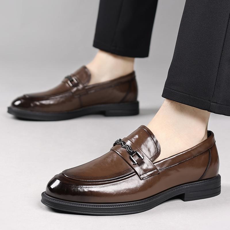 Мужские туфли на каблуках, повседневные, модные, мужские, вечерние, черные, кожаные, мокасины, Sapato Social Masculino, итальянская обувь для мужчин