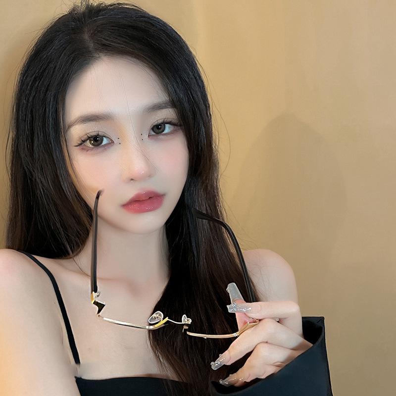 Отделение воздержания, Без линз, Декоративная оправа для очков в полурамке, Персонализированная уличная съемка, Imperial Sister Wind, Чистое желание в полурамке