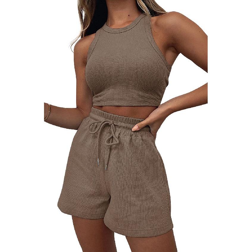 Лето 2023, однотонный жилет, городской повседневный короткий жилет из 2 предметов