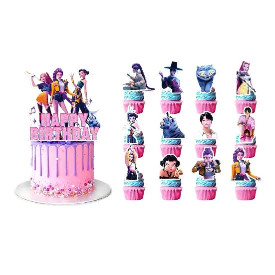 Набор для украшения на день рождения K-POP Witch Squad Тематический баннер, воздушные шары и таблички для празднования в музыкально-танцевальной тематике, фан-встреч, украшения класса