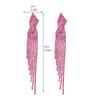 Temperament Luxury Super Flash Rhinestone Long Tassel Earrings Fashion Hundred Match Earrings Women's Earrings 1 Pair