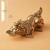 Brass Solid Copper Pixiu Tea Pet - Antique Bronze Desktop Ornament