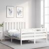 VidaXL Bed Frame with Headboard White 140x190 Cm Solid Wood 3193772