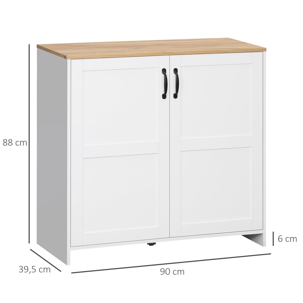 Kitchen Buffet Storage Cabinet With 2 Doors And 2 Adjustable Shelves 90 X 39.5 X 88 Cm