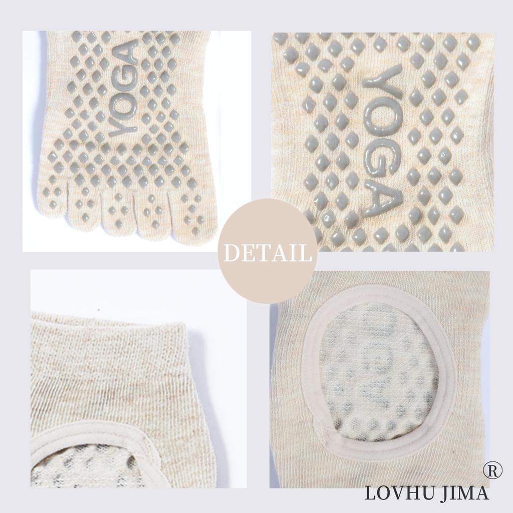 LOVHU JIMA Yoga Pilates Set Women's Five-Toe Socks, Non-Slip, Socks, 3-Pair