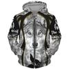 Wolf 3d Printed Hoodie Men/women Harajuku Fashion Jacket with Zipper