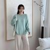 New Arrivals Open Run Women Loose Fit Drop Shoulder Boat Neck Long Sleeve Knit