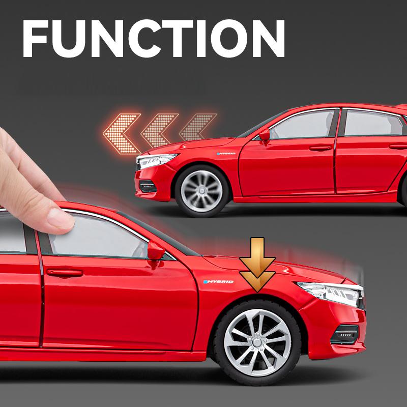 LICENSED 1:24 Honda model Accord diecast alloy car Exquisite Model Acousto-optic simulation toy car Kid Gift collect decoration ajl256