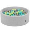 90x30cm/200 Balls Baby Foam Ball Pit Certified Made In Eu, Light Grey:light Green/light Turquoise/grey
