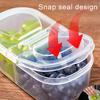500/600 мл коробка для хранения продуктов с прозрачными отделениями, крышка, открывающаяся на 90 градусов, два штабелируемых органайзера для холодильника