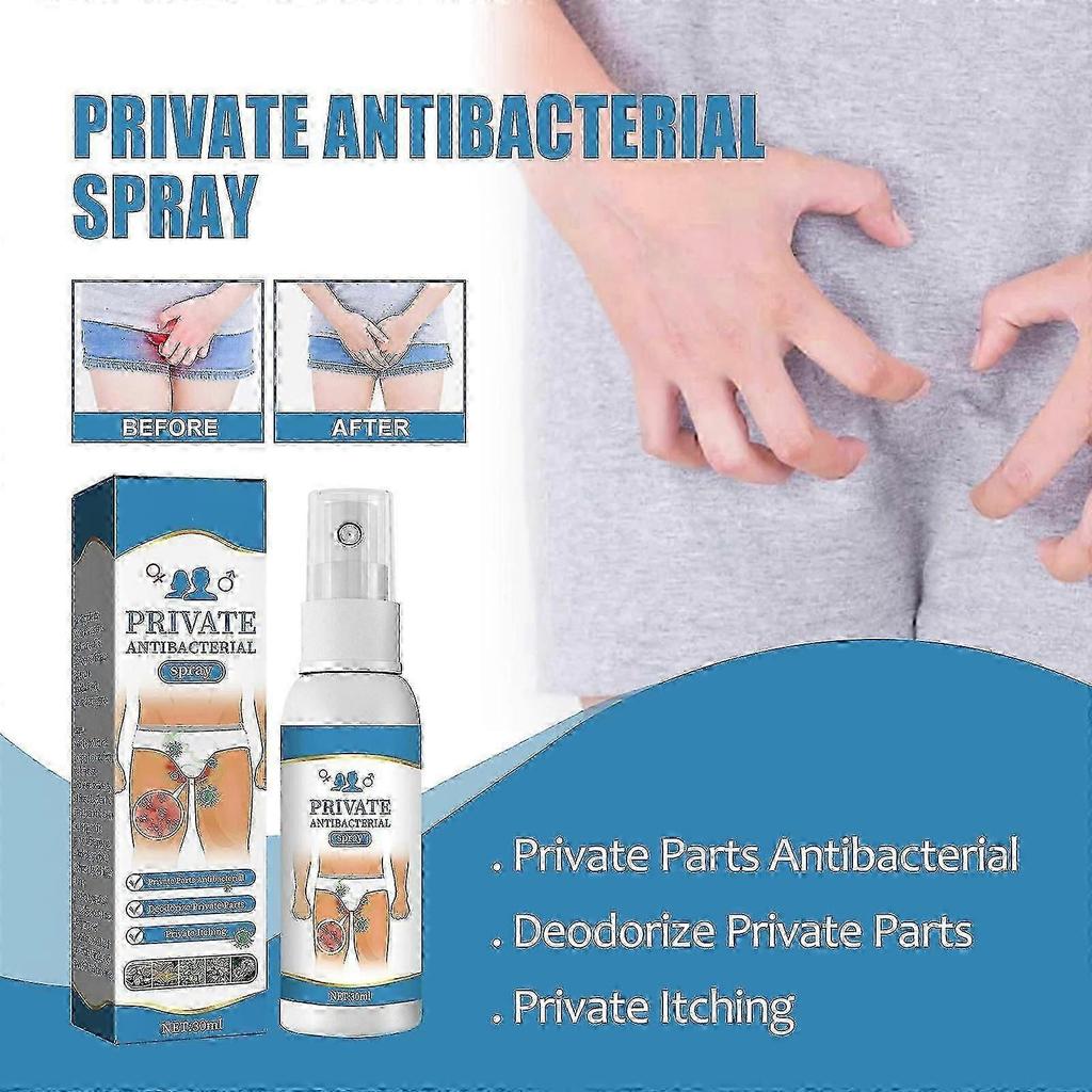 Men's Private Antibacterial Spray, 2pcs Private Parts Anti-itch Spray Deodorant Itching Refreshing And Gentle Private Parts Cleaning 30ml -BB