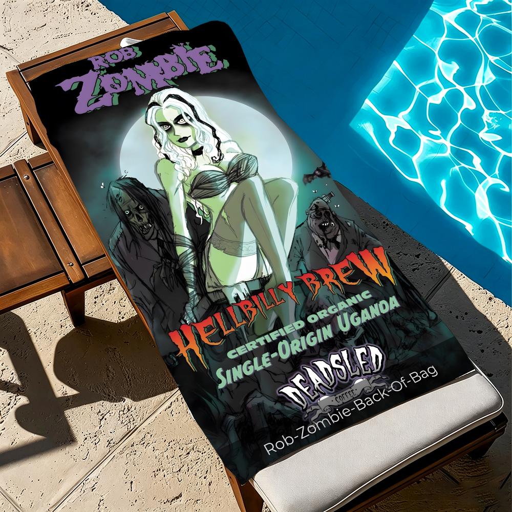 Singer R-Rob Zombie Towel Towel beach towel, quick drying absorbent bath towel for Swim,Gym,Camping,Outdoor hot