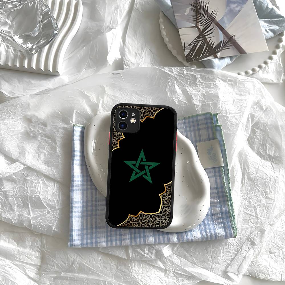 Карта и флаг Марокко Матовые силиконовые чехлы для телефона Для IPhone 16 13 15 12 11 Pro Max Plus Для IPhone 14 15 Pro