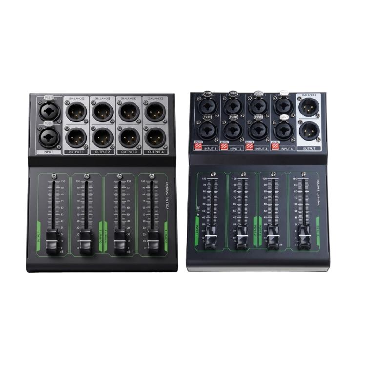 Passive Volumes Controller With 4 XLR Output Channel And Linears Scale Faders Quiet For Professional Auditory