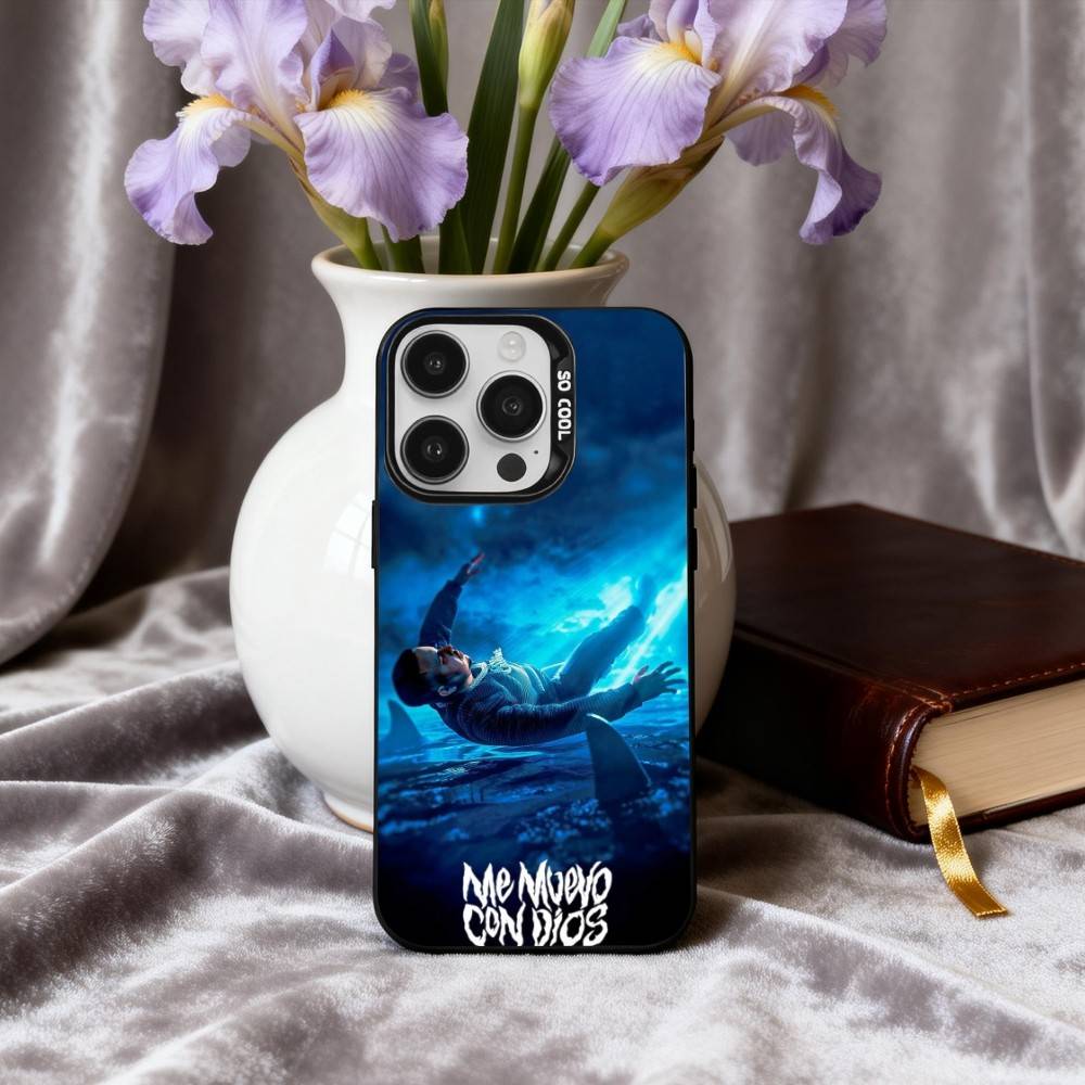 Чехол для телефона C-Cruz Cafune Me M-Muevo Con Dios Для iPhone17,16,15,14,13,12,11 Plus,Pro Max Черный Конфетный серебристый чехол для телефона