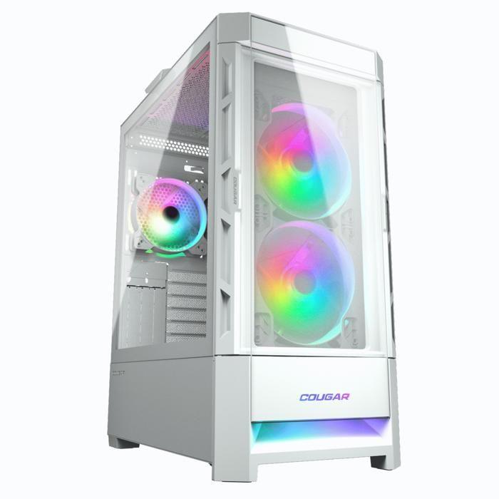 Boitier PC Gaming - Cougar Gaming - DUOFACE RGB WHITE - Comprend 2 Ventilateurs ARGB De 140 Mm, Un Ventilateur ARGB De 120 Mm