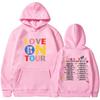 Толстовка с капюшоном Love on Tour HS Concert, пуловеры Music Lover Aesthetic, унисекс, толстовки с графическим принтом, мерч Love on Tour