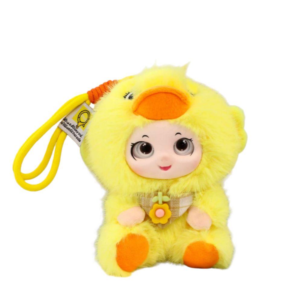 Keychain Duck Panda Stuffed Bag Charm Vinyl Doll Toy Vinyl Face Plush Doll Birthday Gift
