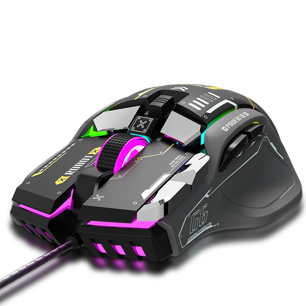 G6 RGB Проводная игровая мышь с эргономичным дизайном и настраиваемым программированием 12 клавиш макросов