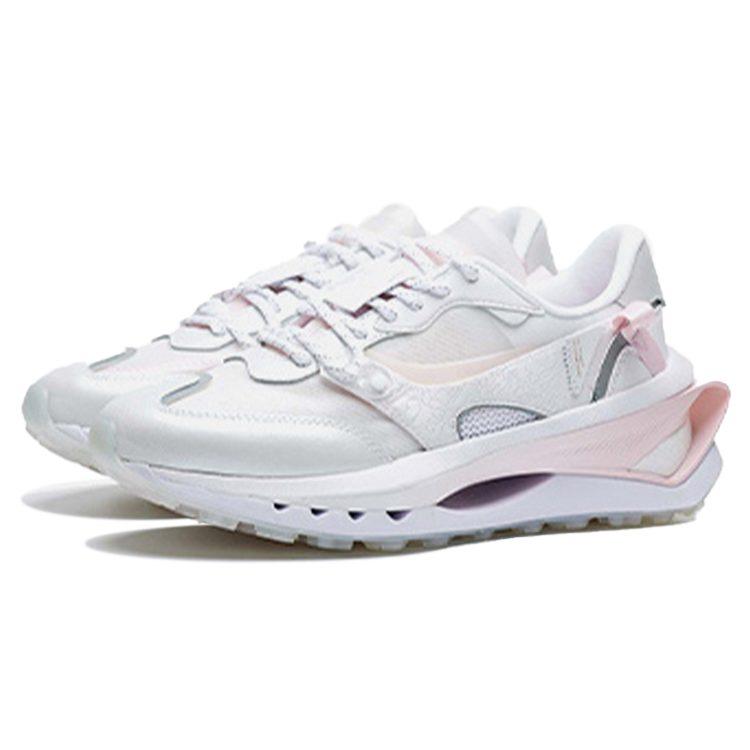 Li Ning Fangyuan Premium Вишневый Цвет Ограниченная Серия Винтажные Низкие Спортивные Повседневные Кроссовки Женские Бело-Розовые AGCS122-1