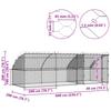 Dog Kennel 3 pcs Silver 6 x 2 x 2 m Galvanized Steel
