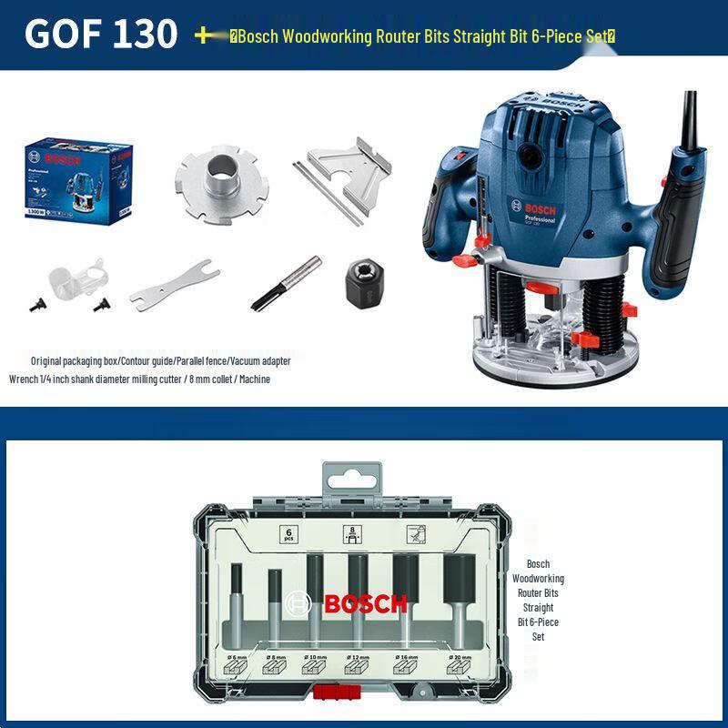 Bosch GOF130 Wood Router and Trimmer CN plug (adapter included)